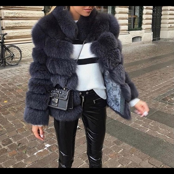 Genuine Fox Fur Jaket Coat Hooded Hood Vest - Picture 15 of 15